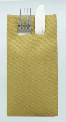 Produktbild von Airlaid Besteckservietten Gold, 40 x 40 cm, 75 Stück - Mank