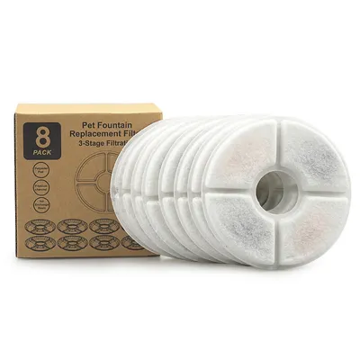 Produktbild von 10 Stück Katzenbrunnen Filter,Filter für Katzenbrunnen Ersatzfilter für 2,4L Trinkbrunnen Filters mit Harz und Aktivkohle