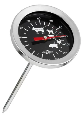 Bratenthermometer, Edelstahl, 0–120 °C, 10,5 cm Messfühler