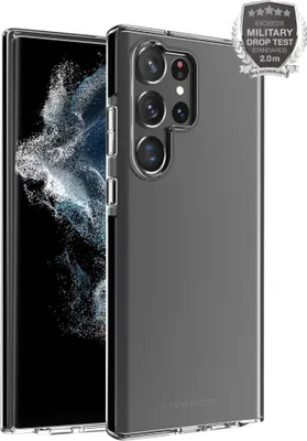 A transparent phone case is shown on a white background, with a smartphone inside.