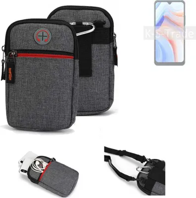 Produktbild von K-S-Trade Holster Gürteltasche kompatibel mit Cubot Note 8 Handy Tasche Schutz Hülle grau Zusatzfächer 1x