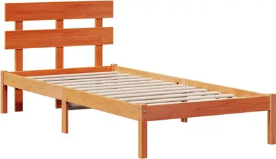 Zdjęcie produktu dla Łóżko Drewniane 90x190 Brązowe Rama Łóżka ze Stelażem do Sypialni