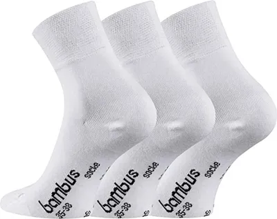 Produktbild von TippTexx 24 6 Paar kurze Bambus-Socken, Quarter Socken, Weiß, Größe 39-42