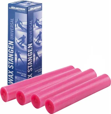 A box of pink ski wax sticks on a white background.