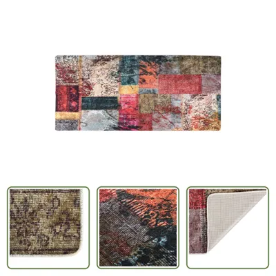 Produktbild von The Living Store Teppich Waschbar Patchwork 80x300 cm Mehrfarbig Rutschfest