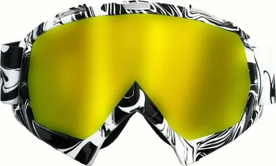 Produktbild von Motocross Brille Motorradbrille Racing Googles Schutzbrille Weiß mit goldenem Glas
