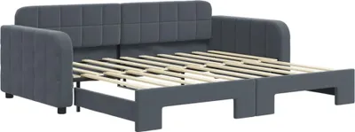 Immagine prodotto di vidaXL Letto da giorno allungabile grigio scuro 90x190 cm in velluto
