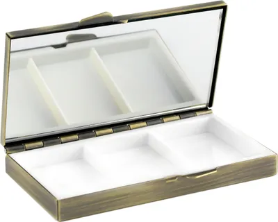 Produktbild von Pillenbox flach klein handlich für die Tasche Tablettenbox Medikamentenbox Reise Tablettendose mini Metall Tabletten Pillendose