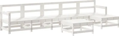 Produktbild von vidaXL 7-tlg. Garten-Lounge-Set Weiß Massivholz Kiefer