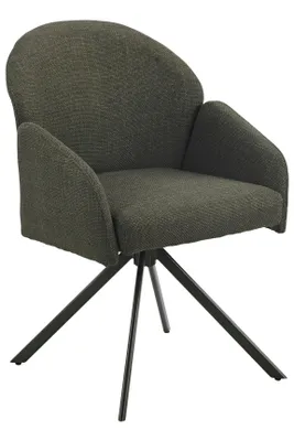 Produktbild von Hela Tische, 1er Pack Armlehnstuhl Holly 360° drehbar, Bezug Webstoff Grün, Ovalrohr-Metallgestell Grün, KOMFORT-RÜCKEN swing back, 120kg belastbar