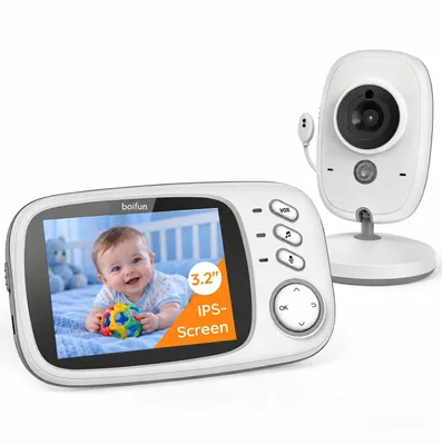 Produktbild von Babyphone mit Kamera 3.2" Monitor VOX Ohne WLAN Nachtsicht 2 Wege Audio Schallerkennung Temperaturerkennung Schlaflieder