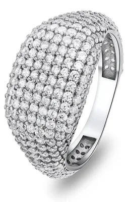 Produktbild von r Silberring mit Zirkonen RI019W - Kreislauf: 58 mm