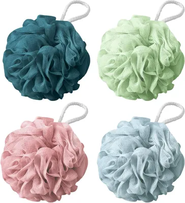 Produktbild von Badschwamm Loofah, 4er Pack, 50 g, weicher Duschschwamm für die Körperreinigung