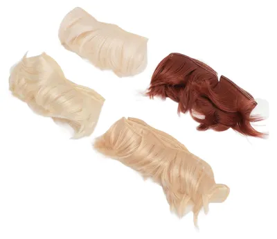 Produktbild von 4-teiliges Set mit Haarverlängerungen, Haarteilen und Pony für Ball-Jointed-Dolls, 5 cm lang