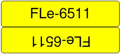 Produktbild von Brother FLE-6511 Etiketten erstellendes Band Schwarz auf gelb