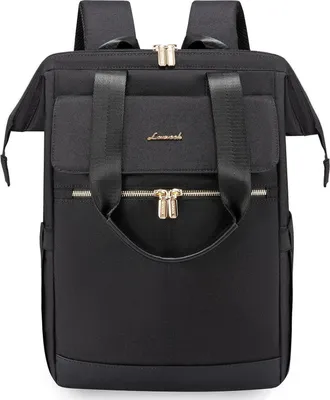 Produktbild von Schulrucksack Schwarz 15,6 Zoll Laptop Damen Backpack Business Cityrucksack