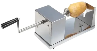 Obrázek produktu pro Kráječ brambor, nerezová ocel, celkové rozměry 25*12*14 cm, délka nože 23 cm, hmotnost 1,5 kg, tloušťka řezu 3–3,5 mm