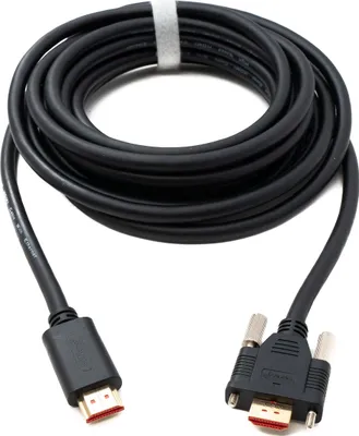Produktbild von SYSTEM-S HDMI 2.0 Kabel 5 m Typ A Stecker zu Stecker anschraubbar in Schwarz