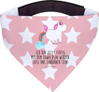 Produktbild von Mr. & Mrs. Panda Halstuch Hund Einhorn Pupsen - Rot Pastell - Geschenk, Für Hunde, Spaß, Lustig, Hals Tuch, Freundin, Unicorn, Regenbogen, Dreieckstuch, Bandana