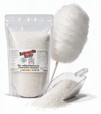 Produktbild von Grober Zuckerwattezucker Weiß 1,5 kg für Zuckerwattevollautomaten