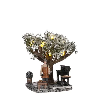 Produktbild von LuVille Weihnachtsdorf-Miniatur Wintergrillszene - L14 x B11 x H15 cm