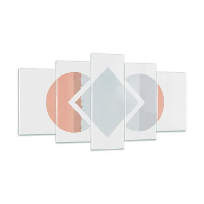 Produktbild von Bilder auf glas - 5 Teile - Stück Geometrisch Diamant - 160x85cm - Glasbilder - Wandbilder - Bilder - zum Aufhängen bereit - Wanddekoration aus Glas - Glas Bilder - Wandbild auf Glas - GEA160x85-4690