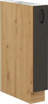 Obrázok produktu pre Výsuvná skrinka SOPHIA - šírka 15 cm, tmavo šedá / dub artisan