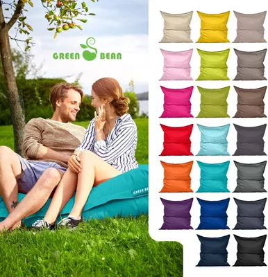 Produktbild von Green Bean® Sitzsack "Square" XXL 140x180cm mit 380 Liter EPS Perlen - Riesensitzsack für Kinder & Erwachsene - Türkis
