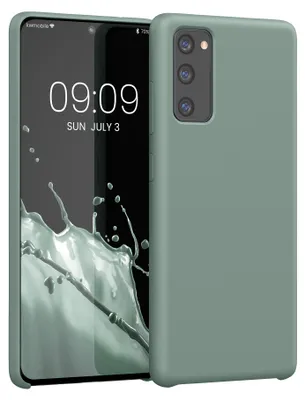 Produktbild von kwmobile Hülle kompatibel mit Samsung Galaxy S20 FE Hülle - Silikon Handy Case - Handyhülle weiche Oberfläche - kabelloses Laden - Rainwashed Grün