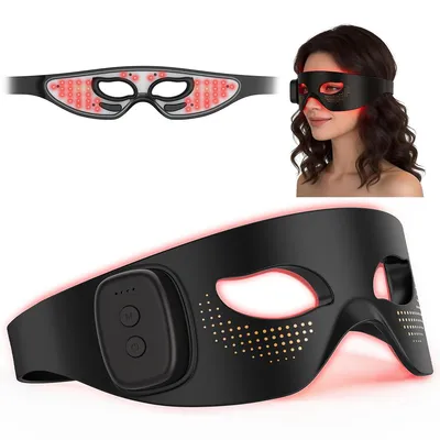 Produktbild von EMS Augenmassagegerät mit LED Rotlicht Therapie,kabellose Augenmaske mit Vibrationsmassage,3Modi,Silikon Augenpflege Gerät für Entspannung und Beauty