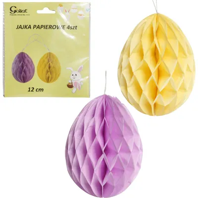 Produktbild von Dekorative bunte Papier-Eieranhänger, Ostereier, 4 Stück.