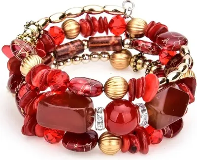 Produktbild von SP-29257 Armband in Rot für Damen – Vintage Stil KP29257