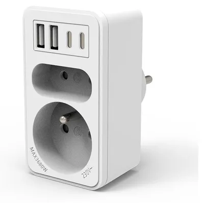 Zdjęcie produktu dla VELAMP Rozdzielacz gniazd z USB