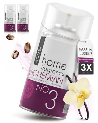 Produktbild von Roselive - Homex Raumduft ,Lufterfrischer Nachfüller mit Parfümessenzen ( No.3 BOHEMIAN - 3er-Pack )