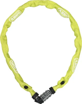 Produktbild von ABUS Kettenschloss 1200 Web – Zahlenschloss mit 3-stelliger Kombination – Kette aus gehärtetem Stahl – Leichtes Fahrradschloss mit Farbauswahl – Fahrradzubehör – 60 cm – Grün/Lime
