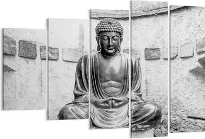 Produktbild von Bild auf Leinwand - Leinwandbild - 5 Teile - Japanisch Buddha Statue - 150x100cm - Wand Bild - Wanddeko - Wandbilder - Leinwanddruck - Bilder - Wanddekoration - Leinwand bilder - EG150x100-4329