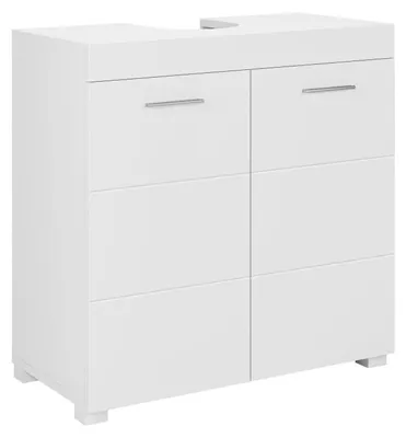 Zdjęcie produktu dla Szafka pod umywalkę, 60 cm, biała, wykonana z MDF, z regulowaną półką, wymiary: 60x31x60 cm