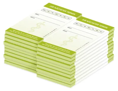 Produktbild von PRICARO Terminblock Ärzte und Mediziner "Äskulapstab" grün, (20er Pack)