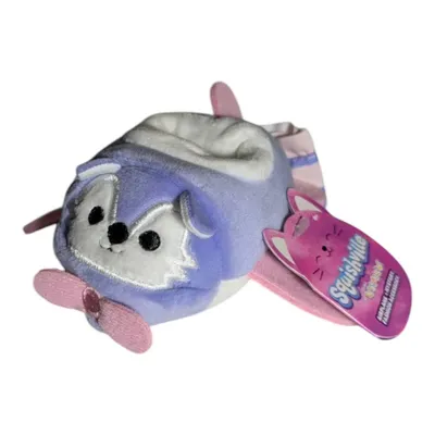 Productafbeelding van Vliegtuig-Vos-lila Squishmallows mini-knuffels, Squishville, 10 cm, voertuig en geheim accessoire