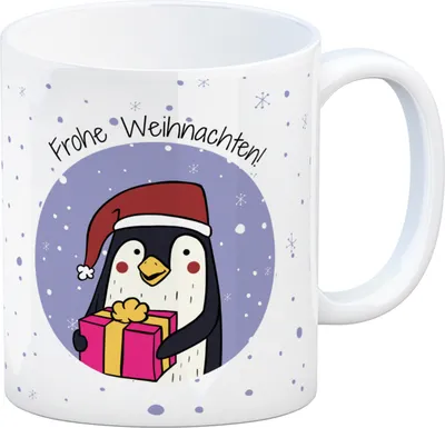 Produktbild von Frohe Weihnachten Kaffeebecher mit süßem Pinguin