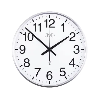 Produktbild von JVD RH684.1 Wanduhr Funk Funkwanduhr analog silbern rund
