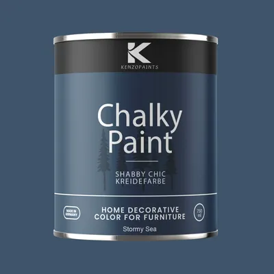 Produktbild von Kenzopaints Chalky Paint Kreidefarbe Möbelfarbe Möbellack 1Kg / 750ml - Stormy Sea