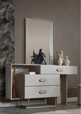 Produktbild von Moderner Schminktisch Frisiertisch Designer Kosmetiktisch Möbel 2tlg Set