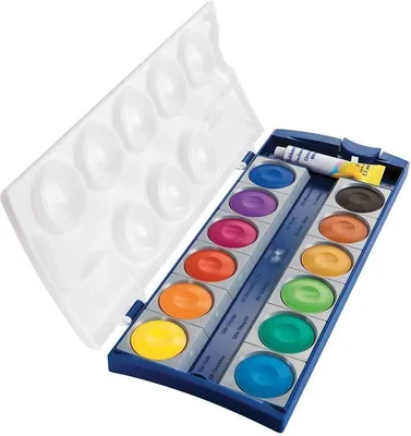 Produktbild von Pelikan Deckfarbkasten 735K/12 + Wasserbox + 5 Pinsel