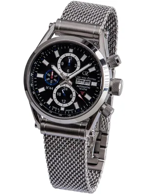 Carl Von Zeyten Orologio Automatico Uomo Durbach CVZ0060GBLS - Cassa Dorata 45mm, Quadrante Blu, Fase Lunare E Data, Cinturino In Pelle