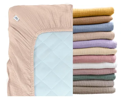 Produktbild von Musselin Babybettlaken 70x140 cm Sanftrosa - Spannbettlaken, 100% Baumwolle
