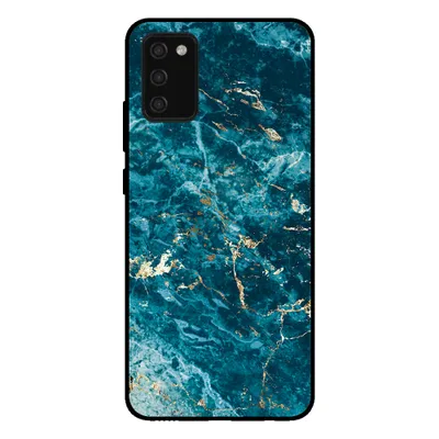 Image de Smartphonica Coque pour Samsung Galaxy A03s avec impression marbre - Coque arrière TPU design marbre - Bleu