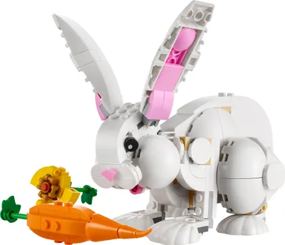 Produktbild von LEGO 31133 Creator 3in1 Weißer Hase Tierspielzeug Set mit Hasen-, Robben- und Papageienfiguren, Baustein-Konstruktionsspielzeug für Kinder ab 8 Jahren