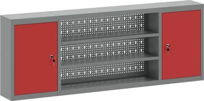 Obrázok produktu pre Skrinka na náradie s policou Červená a sivá 50 x 20 x 55 cm