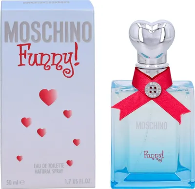 Produktbild von Moschino Funny!, Frauen, 50 ml, Nicht nachfüllbare Flasche, Orange, Rosa Pfeffer, Rote Johannisbeere, Grüner Tee, Jasmin, Pfingstrose, Violett, Ambra, Zedernholz, Moschus, Eichenmoos